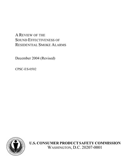 Review of the Sound Effectiveness of Residential Smoke Alarms