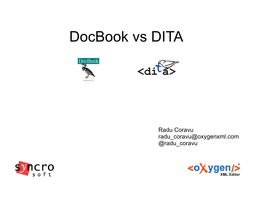 Docbook Vs DITA