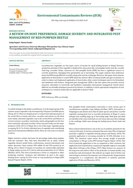 A Review on Host Preference, Damage Severity and Integrated Pest Management of Red Pumpkin Beetle