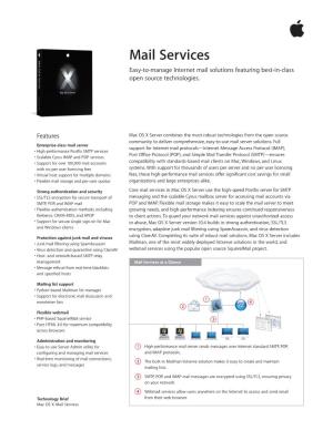 Mail Services Easy-To-Manage Internet Mail Solutions Featuring Best-In-Class Open Source Technologies