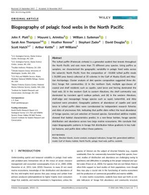 Biogeography of Pelagic Food Webs in the North Pacific