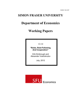 Department of Economics Working Papers