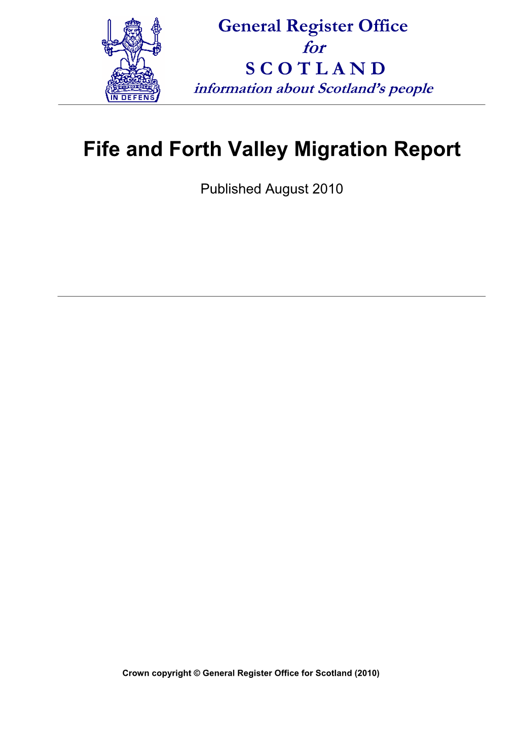 Fife and Forth Valley Migration Report