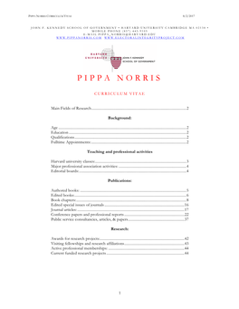 Curriculum Vita Pippa Norris
