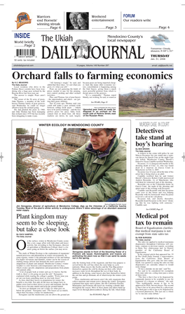Orchard Falls to Farming Economics by K.C