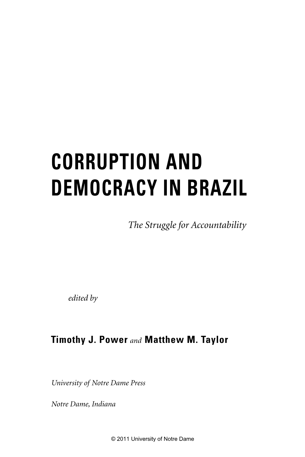 Corruption and Democracy in Brazil