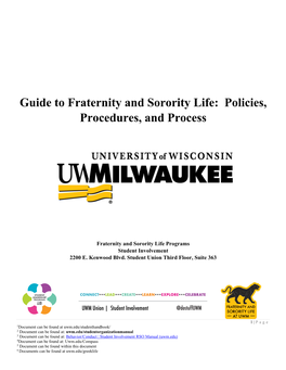 Guide to Fraternity and Sorority Life: Policies, Procedures, and Process