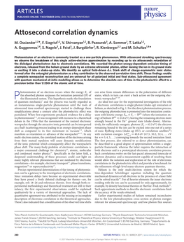 Attosecond Correlation Dynamics