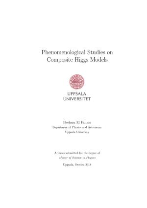 Phenomenological Studies on Composite Higgs Models