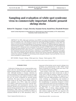 Sampling and Evaluation of White Spot Syndrome Virus in Commercially Important Atlantic Penaeid Shrimp Stocks