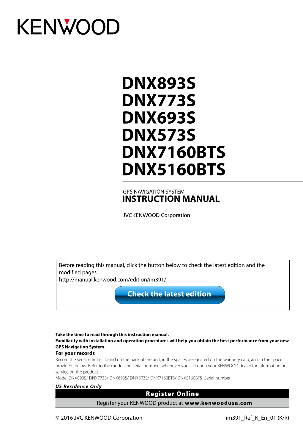 Dnx893s Dnx773s Dnx693s Dnx573s Dnx7160bts Dnx5160bts