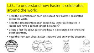 L.O.: to Understand How Easter Is Celebrated Around the World. • Read the Information on Each Slide About How Easter Is Celebrated Across the World