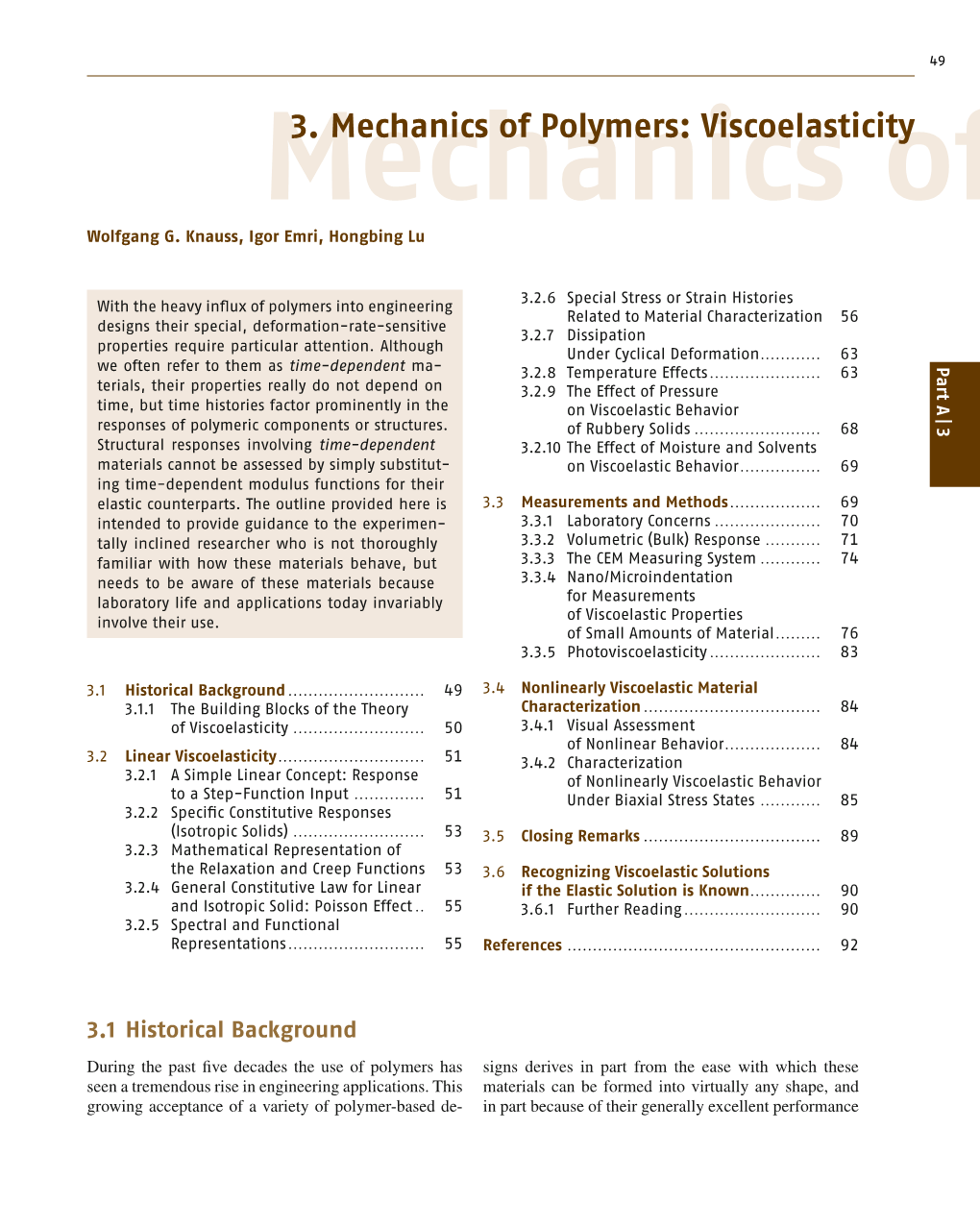 3. Mechanics of Polymers: Viscoelasticity of Wolfgang G