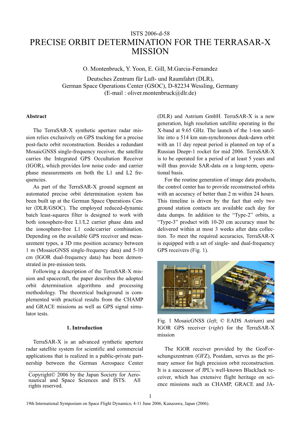 Precise Orbit Determination for the Terrasar-X Mission