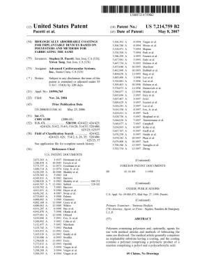 (12) United States Patent (10) Patent No.: US 7,214,759 B2 Pacetti Et Al