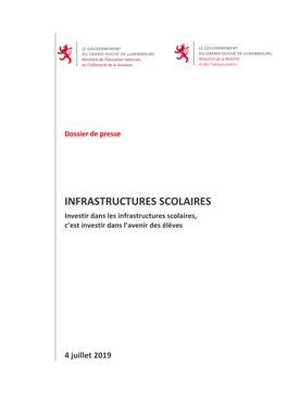 INFRASTRUCTURES SCOLAIRES Investir Dans Les Infrastructures Scolaires, C’Est Investir Dans L’Avenir Des Élèves