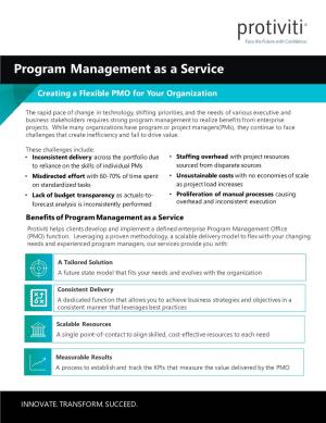Program Management As a Service