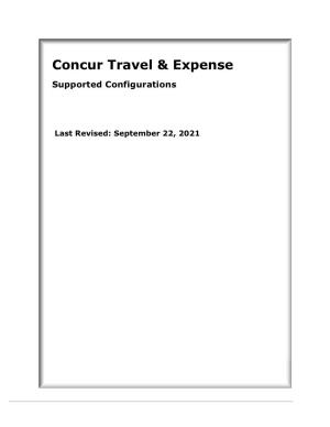 Concur Travel & Expense Supported Configurations – Client Version