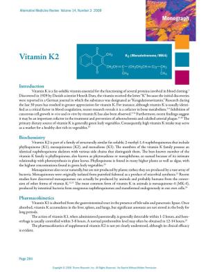 Vitamin K2 Monograph