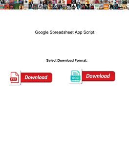 Google Spreadsheet App Script