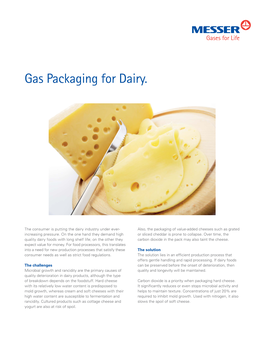 Gas Packaging for Dairy
