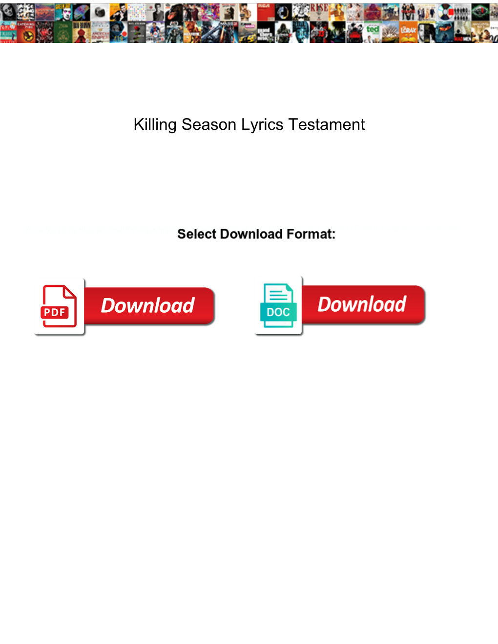 Killing Season Lyrics Testament
