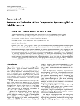 Performance Evaluation of Data Compression Systems Applied to Satellite Imagery