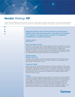Vendor Rating: HP