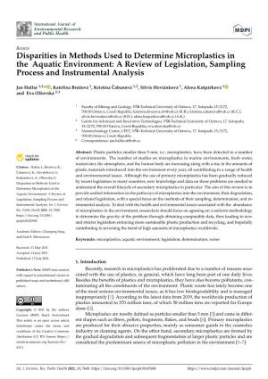 Disparities in Methods Used to Determine Microplastics in the Aquatic Environment: a Review of Legislation, Sampling Process and Instrumental Analysis