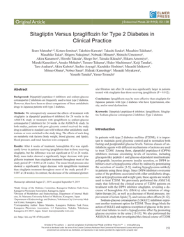 Sitagliptin Versus Ipragliflozin for Type 2 Diabetes in Clinical Practice