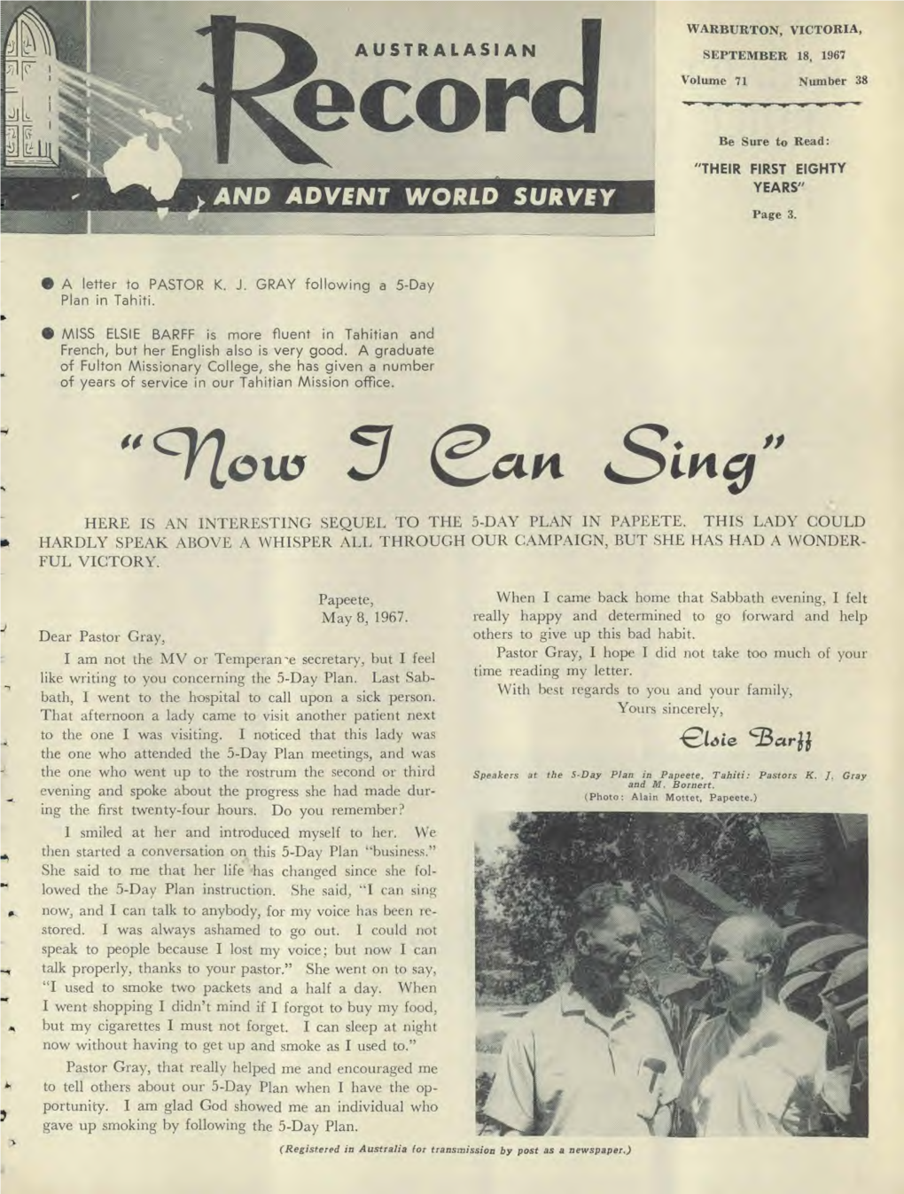 Australasian Record and Advent World Survey for 1967