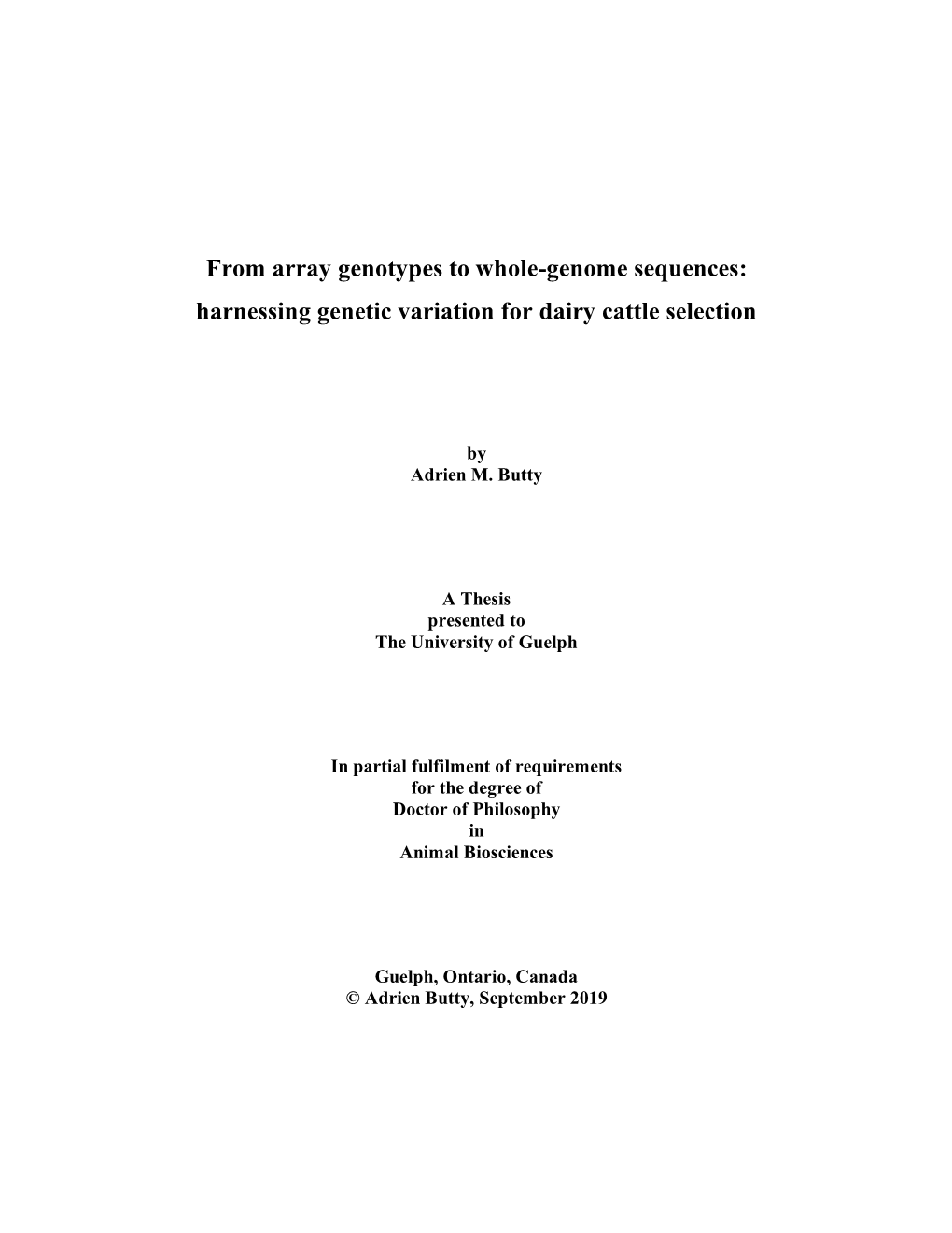 From Array Genotypes to Whole-Genome Sequences: Harnessing Genetic Variation for Dairy Cattle Selection