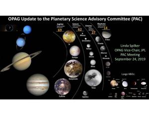 OPAG Update to the Planetary Science Advisory Committee (PAC)
