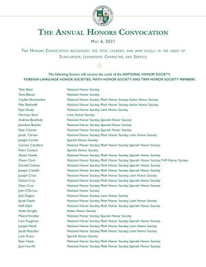 The Annual Honors Convocation