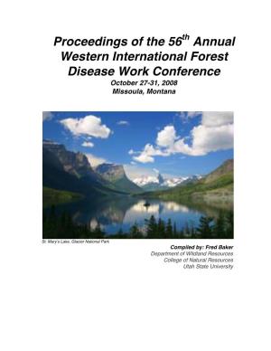 Proceedings of the 56 Annual Western International Forest Disease Work