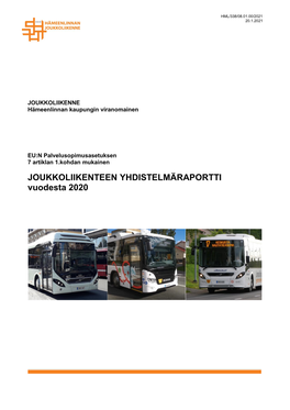 JOUKKOLIIKENTEEN YHDISTELMÄRAPORTTI Vuodesta 2020