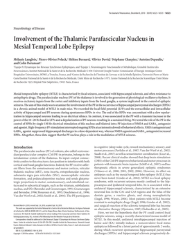 Involvement of the Thalamic Parafascicular Nucleus in Mesial Temporal Lobe Epilepsy