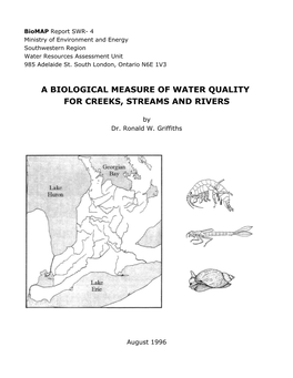 A Biological Measure of Water Quality for Creeks, Streams and Rivers