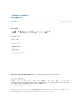 LMDA Review, Volume 11, Issue 2 M