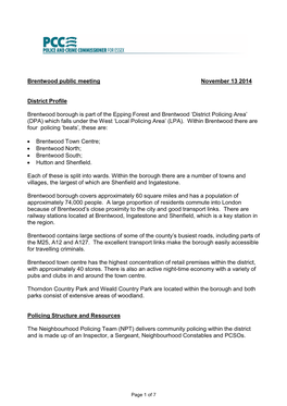 Brentwood Public Briefing Document 131114