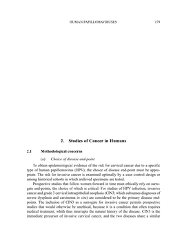 2. Studies of Cancer in Humans