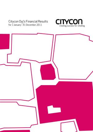 Citycon Oyj's Financial Results for 1 January - 31 December 2011