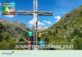 Alpenverein Peuerbach Sommerprogramm 2021 Vorwort