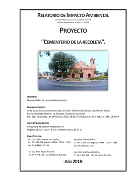 Proyecto “Cementerio De La Recoleta”