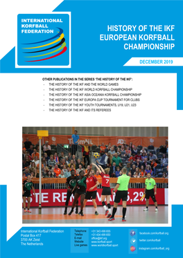 The IKF and the IKF European Korfball Championship