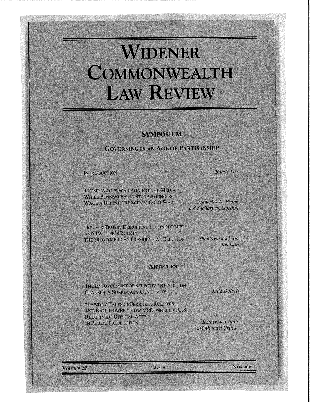 Widener Commonwealth Law Review