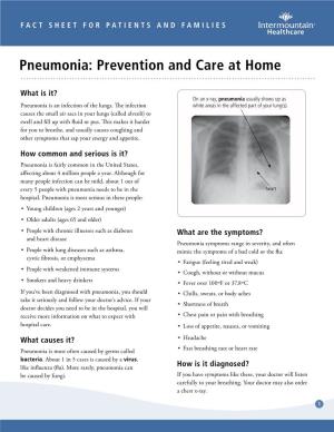 Pneumonia: Prevention and Care at Home