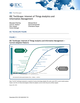 IDC Techscape IDC Techscape: Internet of Things Analytics and Information Management