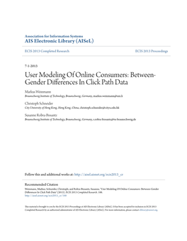 User Modeling of Online Consumers