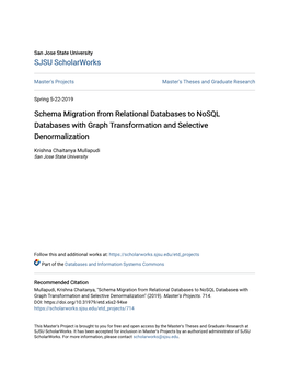 Schema Migration from Relational Databases to Nosql Databases with Graph Transformation and Selective Denormalization